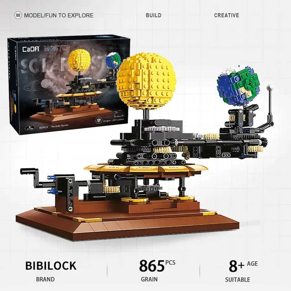 

865PCS Technical Solar System Sun and Earth Revolution Building Blocks Creative Science Experiment Moc Bricks Educational Toys