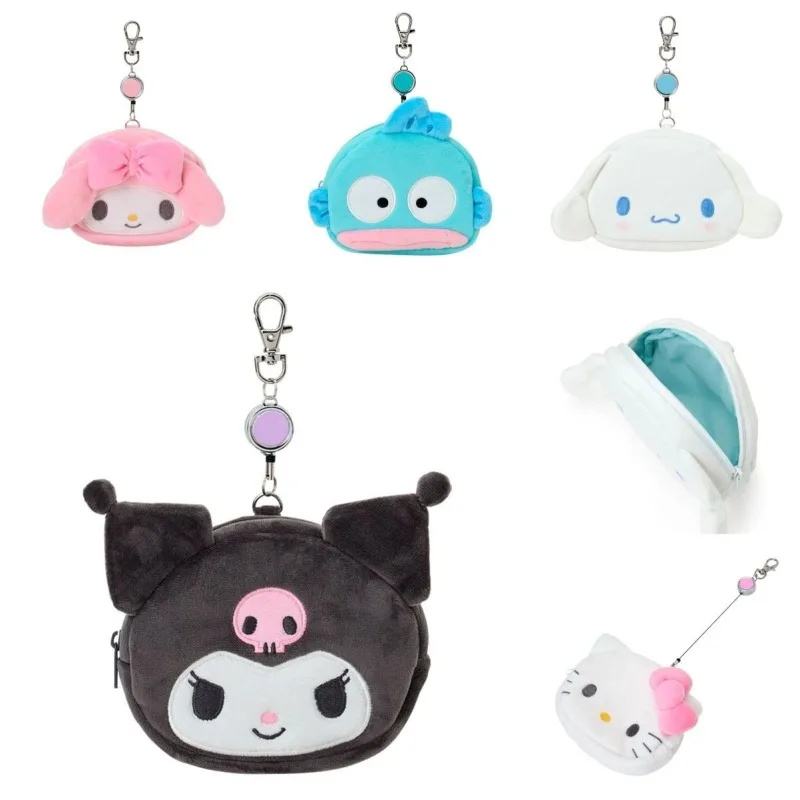 

2026 New Hello Kitty Kuromi My Melody Cinnamoroll Kawaii Anime Cartoon Coin Purse Compact Cute Keychain Mini Storage Sweetness