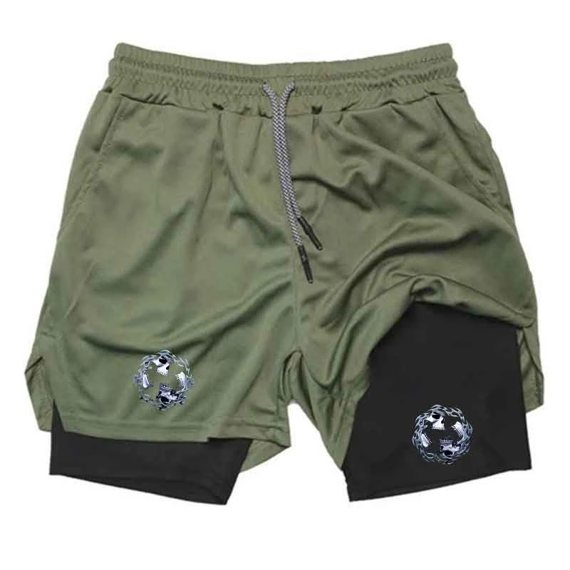 

Men's Double-Layer Casual Sports Pants Breathable Running Training Shorts Comfortable Exercise Physical Fitness
