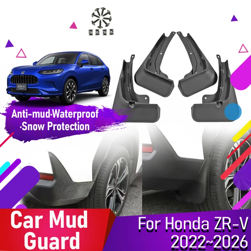 Car Mud Guard For Honda ZR-V ZRV HRV RZ 2022 2023 2024 2025 2026 ABS Front Rear Wheel Mudguard Fender Flare Mud Auto Accessories