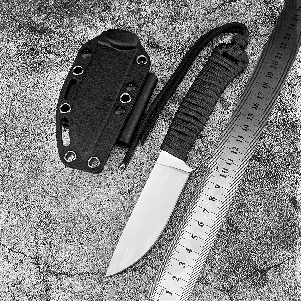 

Складной нож EDC, 3,74 дюйма, лезвие из стали 440C, рукоять из нейлоновой веревки, с ножнами, для кемпинга, походов, рыбалки, самообороны, практичный инструмент