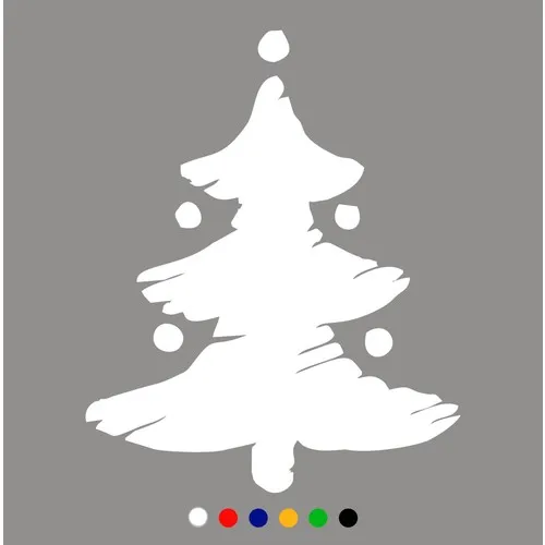 New Jargon Drawing Christmas Tree Sticker Decal Decoration-White