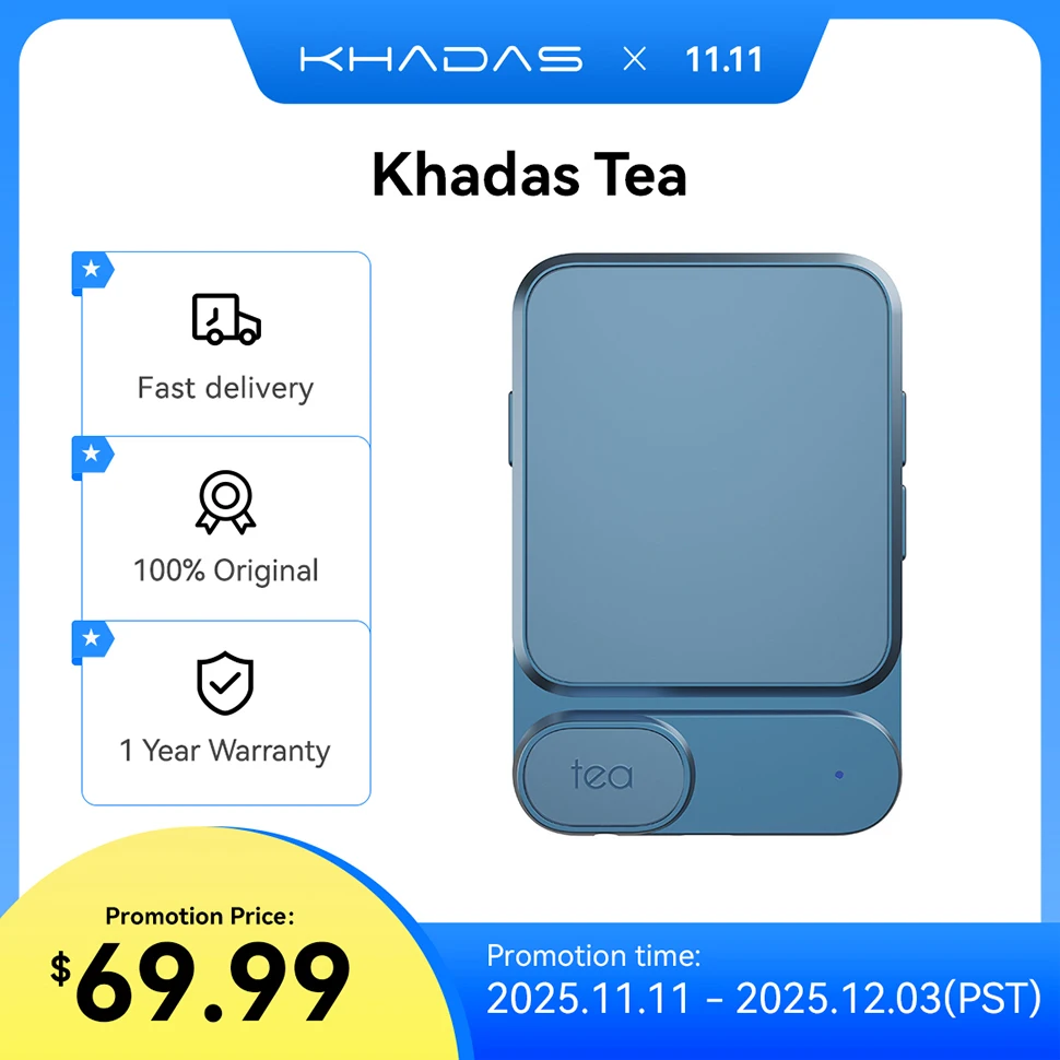Khadas Tea DAC USB portable, amplificateur de casque Bluetooth magnétique, 8 heures de lecture, ES9281AC Pro, prise en charge de l'application, PCM 384 KHz, DSD 256 Khadas Tea DAC USB portable, amplificateur de casque Bluetooth magnétique, 8 heures de lecture, ES9281AC Pro, prise en charge de l'application, PCM 384 KHz, DSD 256
