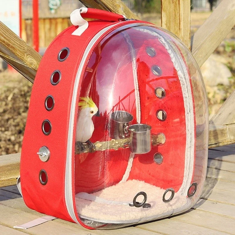Mochila para loros y pájaros, bolsa de burbujas para perros pequeños, cápsula espacial para gatos, transportador para mascotas para senderismo, mochila para excursiones, suministros para aves de mascotas