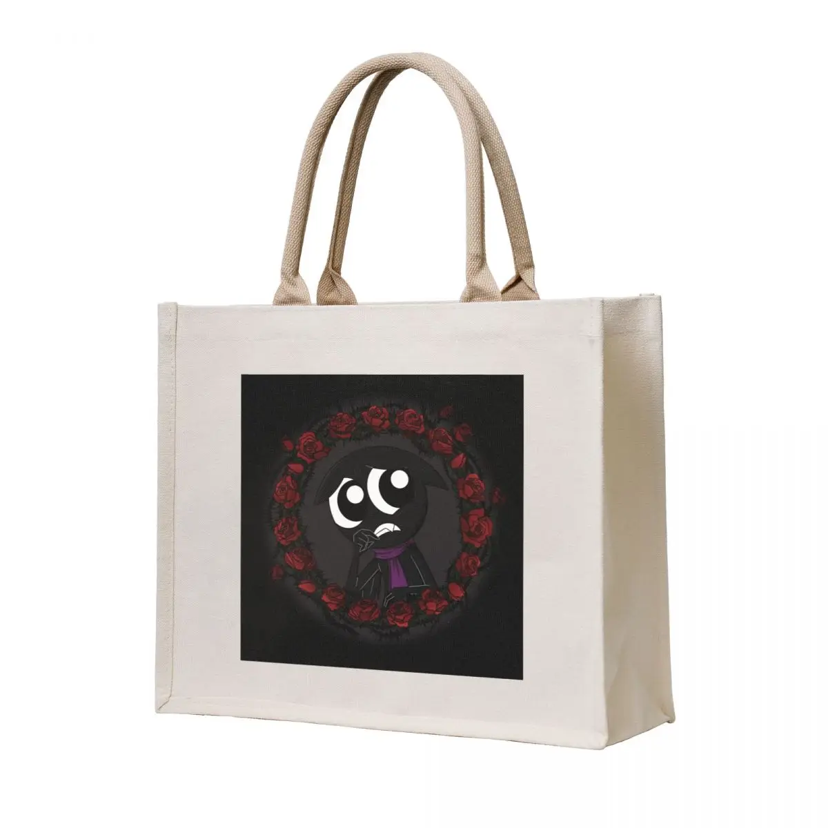 

Scaredy Bat_ Flowers Tote Bag Gift bags Women's beach bags reusable shopping bags