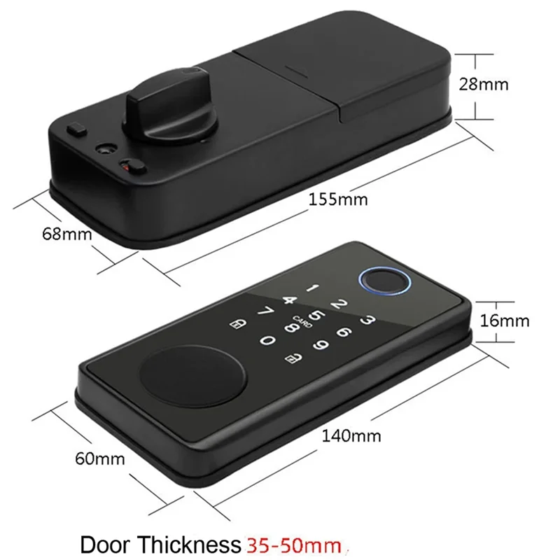 ABKI-Electronic Door Lock For Tuya Lock With Deadbolt Lock Fingerprint Lock Keyless Entry With Smartlife App Remote Unlock