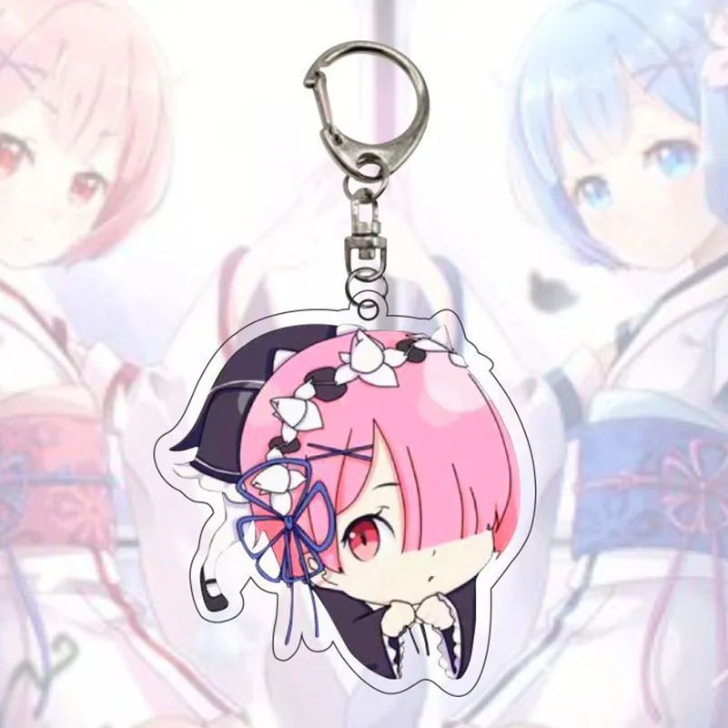 Re: Leben in einer anderen Welt als Null Ram Rem Schlüssel anhänger Emilia Anhänger Beatrice Schlüssel ringe Natsuki Subaru Tasche Zubehör – Detail 10