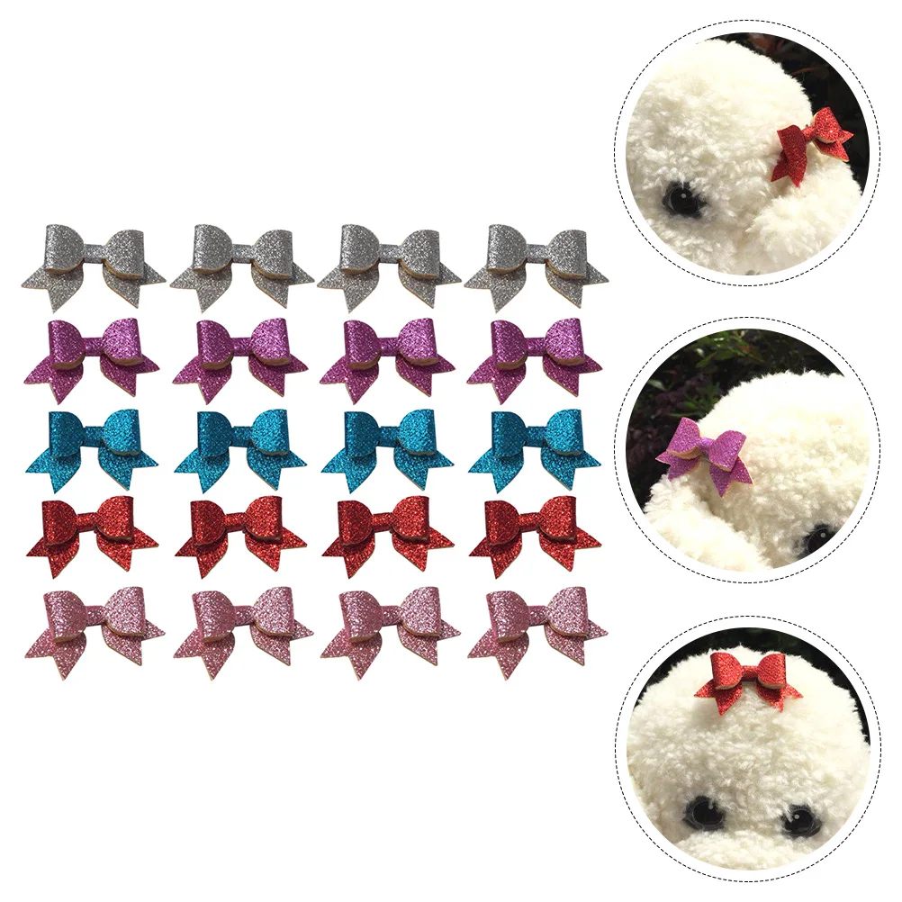 

20 Pcs Pet Headdress Hair Clip Clips Decorative Dog Hairpins Accessories for Gifts Pu Holidays