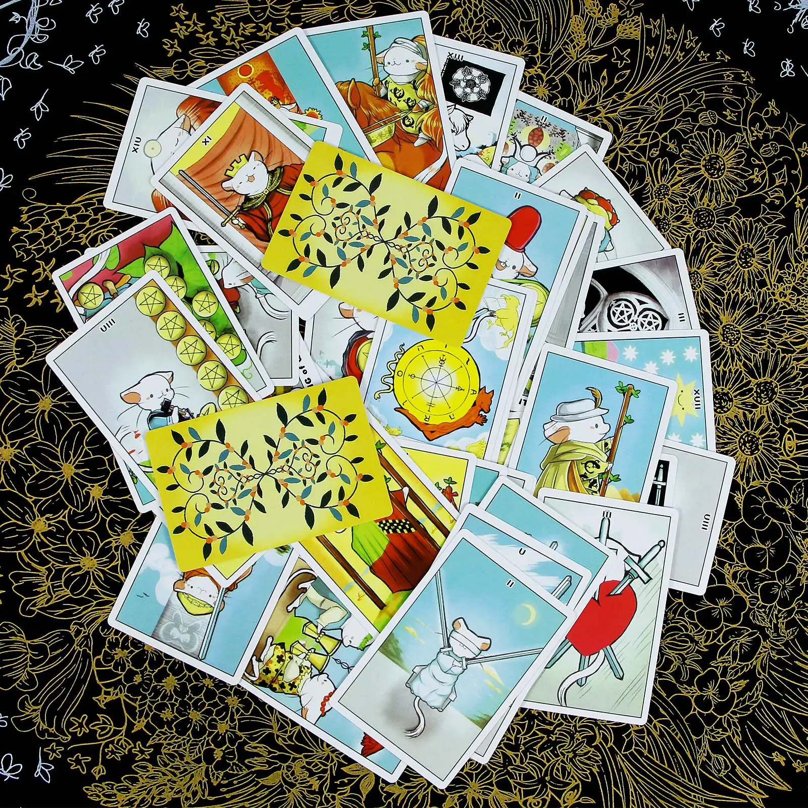 Tarot Van Mugi, 78 Schattige Tarotkaarten, Dierentarotdek Voor Beginners 11*6.5Cm