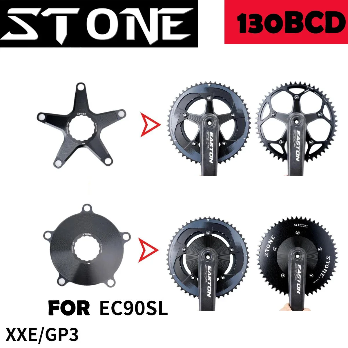 Stone Chainring Spider Adapter Converter for EC90SL To 130BCD  5 Arms  of single double bicycle chainring bike parts