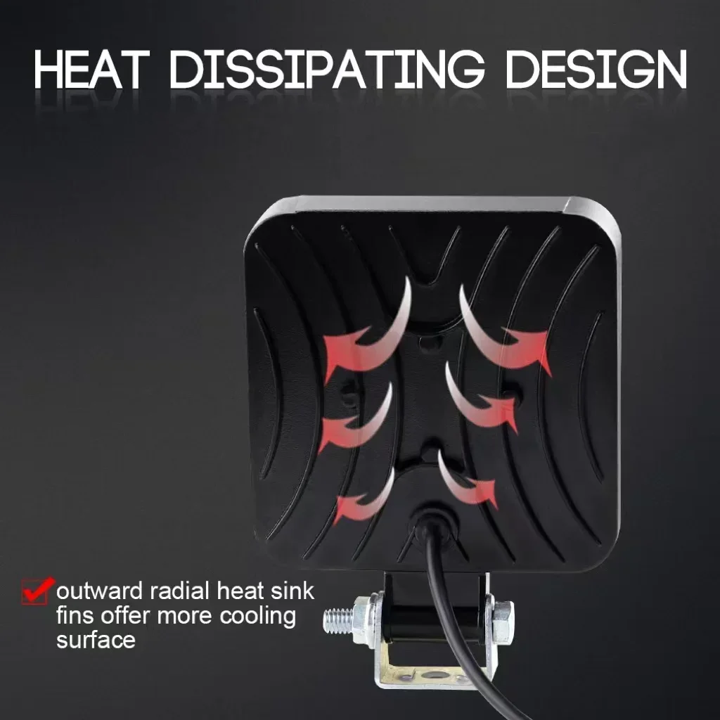 بقعة العرض السيارات Led مصباح العمل 4 بوصة مربع 16 ضوء 48 واط مساعد تعديل المصباح الهندسة الأضواء رئيس