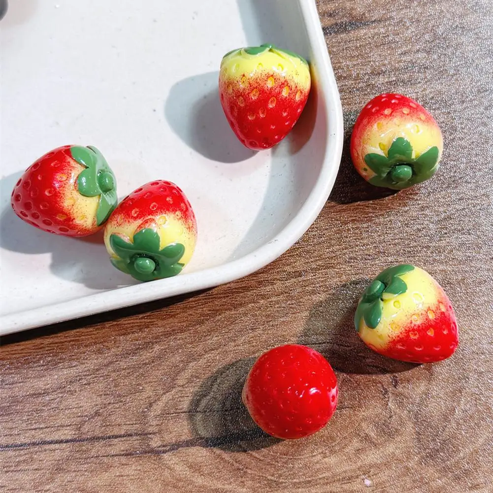 

Artificial Mini Strawberry Resin Figurine Simulation Tiny Strawberry Statues Faux Fruits Bulk for DIY Crafts Cake Topper 97