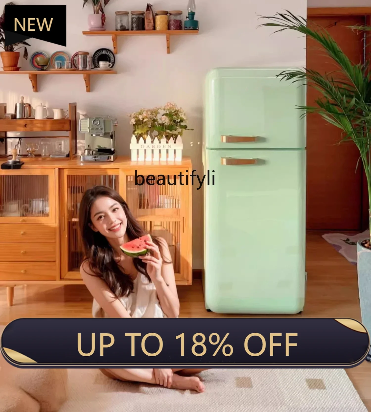 

Z189 Double door kitchen refrigerator freezer household living room small large capacity