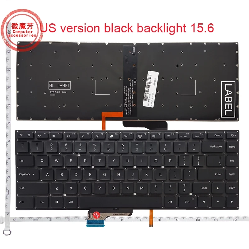 

US/RU/SP English New Backlit Keyboard for Xiaomi Mi notebook Pro 15.6 inch air 9Z.NEJBV.101 mx250 NSK-Y31BV 171501 TM1701 181501