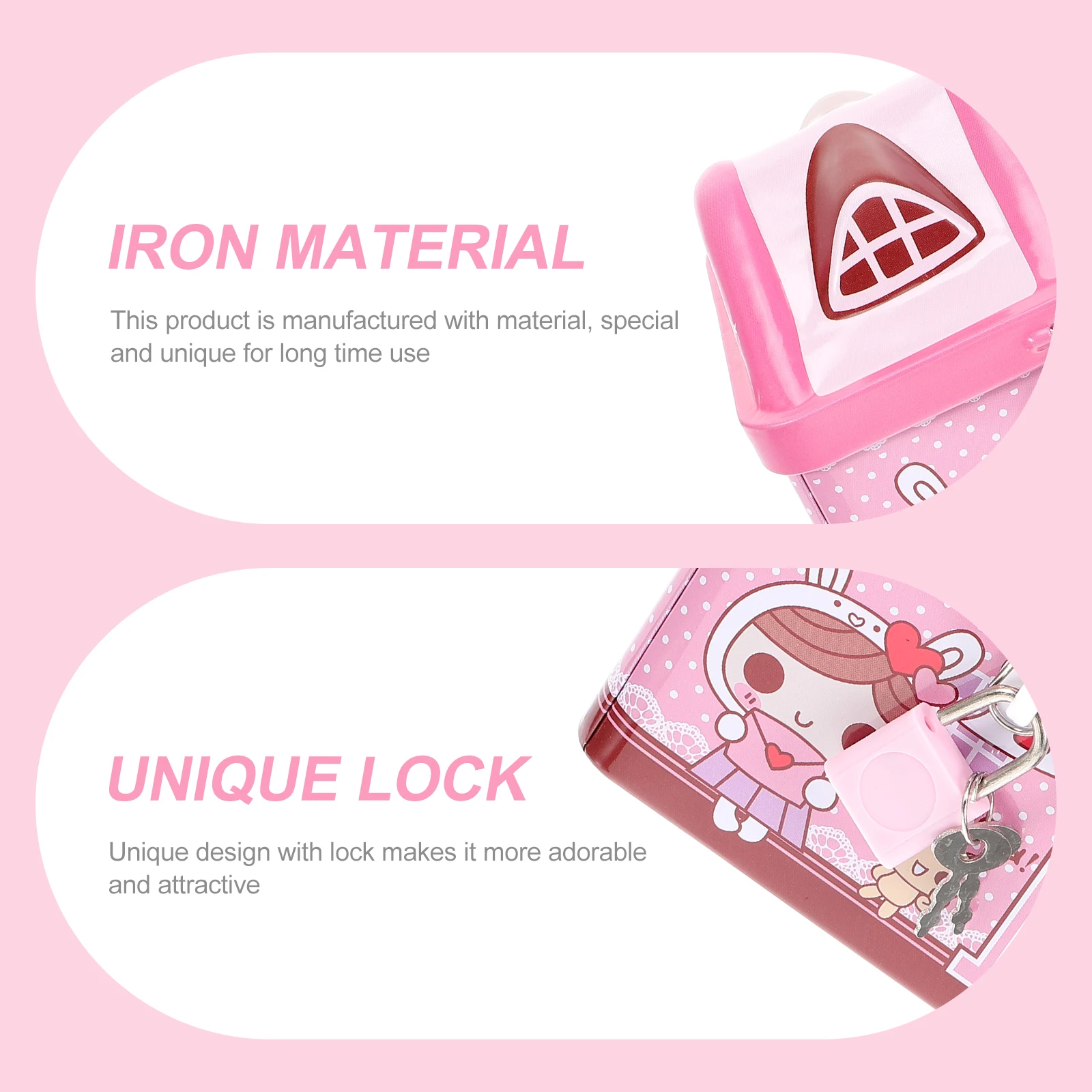 

1Pcs Cartoon House Piggy Bank Unicorn Pattern Lock Saving Pot Coin Storage Jar Bedroom Ornament Money Pot for Kids Gift