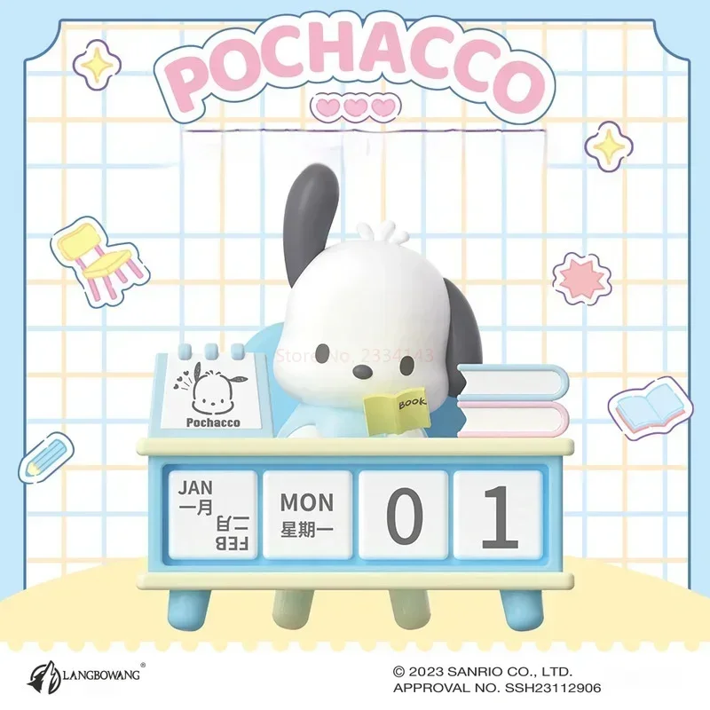 Série de calendrier de bureau Sanurgente Pochacco Kuromi, figurines d'action Kawaii, modèle à collectionner, ornements de bureau, cadeaux de Noël pour enfants