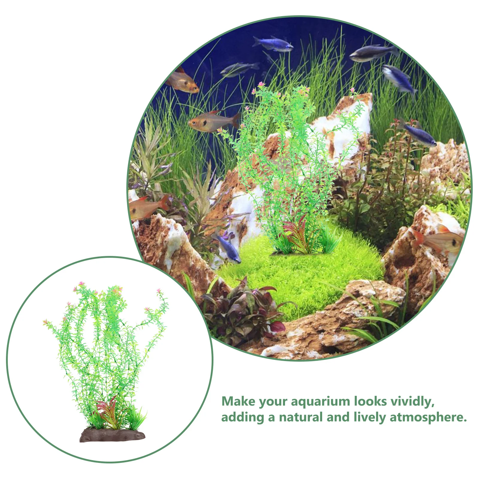 

Landscape Fish Tank Plant Plastic Aquatic Grass Ornament Safe Non-Toxic Aquarium Decor for Home Aquarium Natural Style