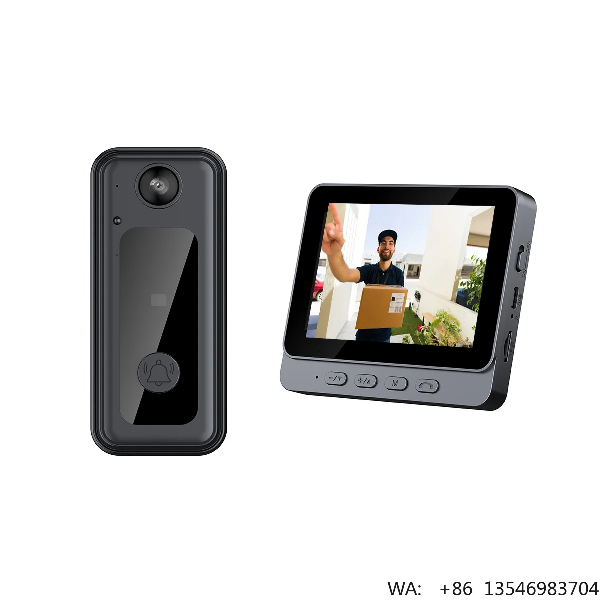 Custom Video Doorbell Rechargeable Two Way Intercom 4.3 Inch Screen Security Camera Smart Video Doorbells for Apartment