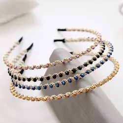 Fashion Women Hair Hoop Ladies Crystal Rhinestone Pearl Hairband Headband Head Piece Hair Band Accessories