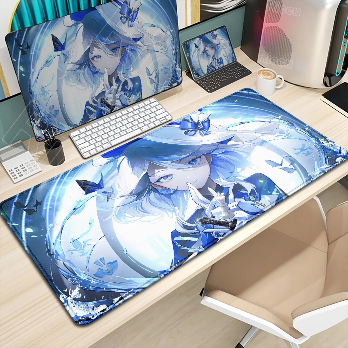 Many Pretty Wallpaper Furina Genshin Impact Mousepad Anime Girl Mouse Pad Mousepad E-Sports Desk Mat PC Large Cute Girl Mice Mat
