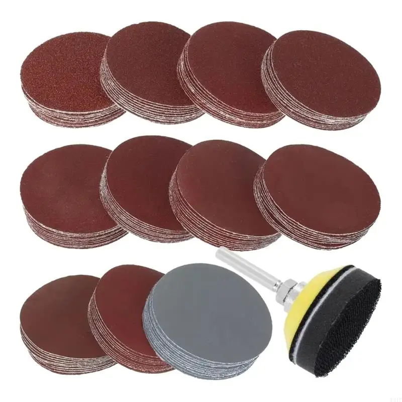 831F 100Pcs Sanding Disc Set Sandpaper Backing Pad For Polishing Cleaner Tool