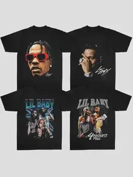 Lil Baby Hip Hop American 100% Cotton Printed Summer Fashion Casual Short-Sleeved T-Shirt Oversized T Shirt Men Clothing
