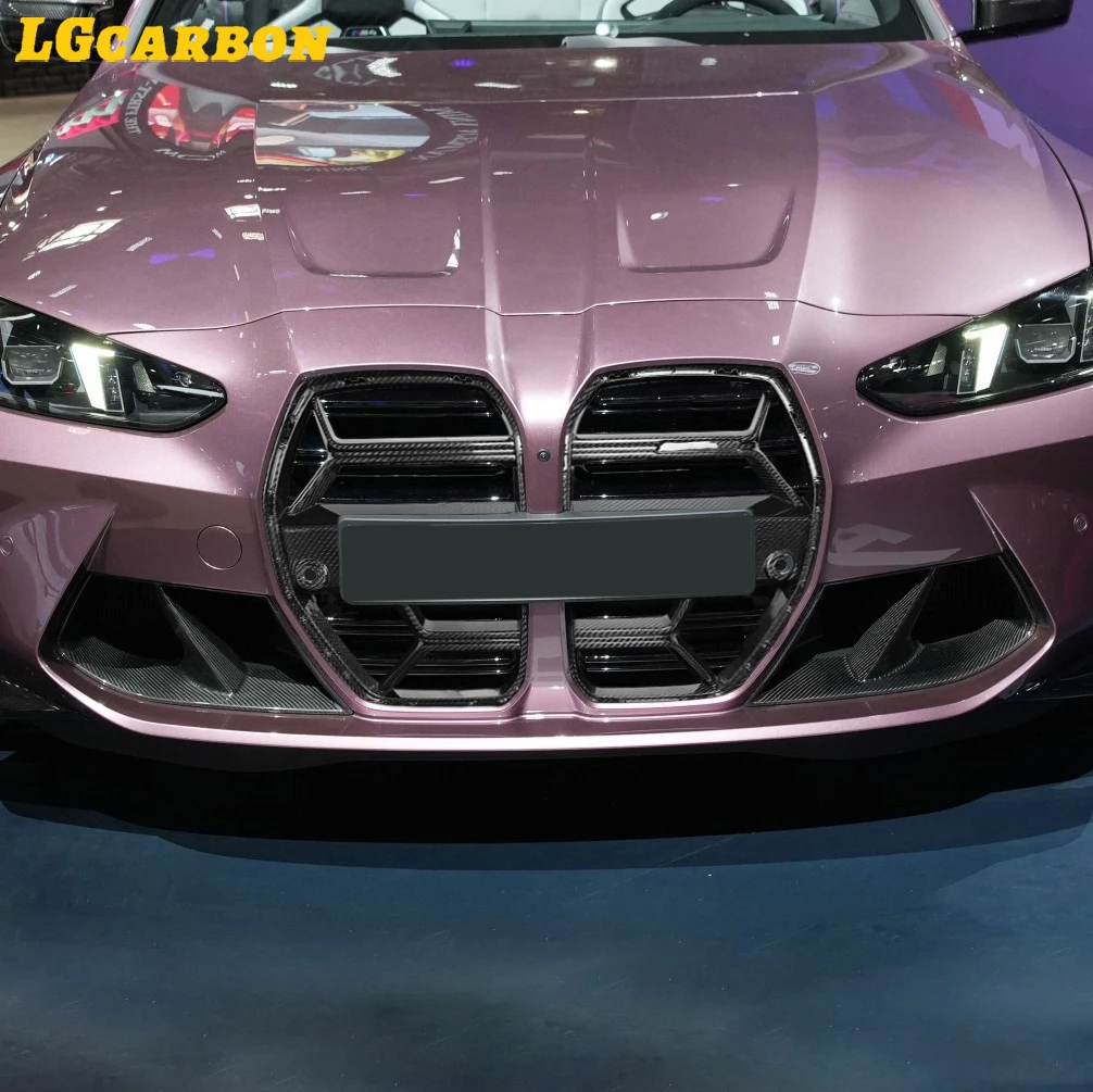 LGcarbon اكسسوارات السيارات CSL نمط ألياف الكربون المصد الأمامي مصبغة غطاء شبكي غطاء إطاري الخارجي لسيارات BMW M3 G80 M4 G82