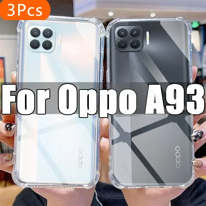 

3Pcs Clear Phone Case for Oppo A93 TPU Transparent Case for OppoA93 for Oppo A 93 6.43" CPH2121 Shockproof Anti-scratch Covers