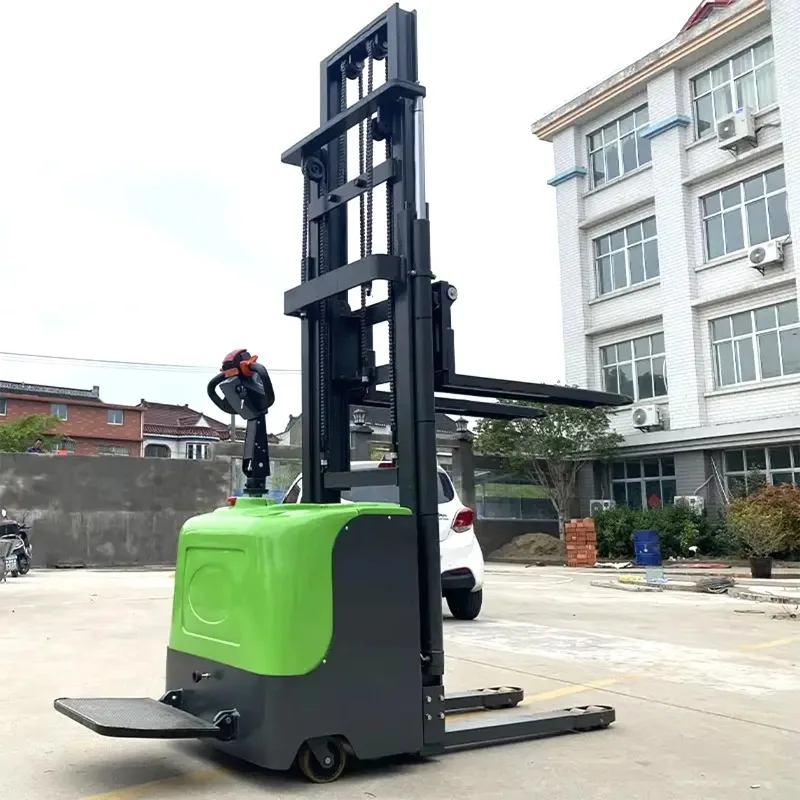 Full Electric Walkie Stacker Forklift 1 Ton 1.5 Ton 2 Ton Multi Purpose Self Loading Stacker Electric Pallet Stacker Price  T001