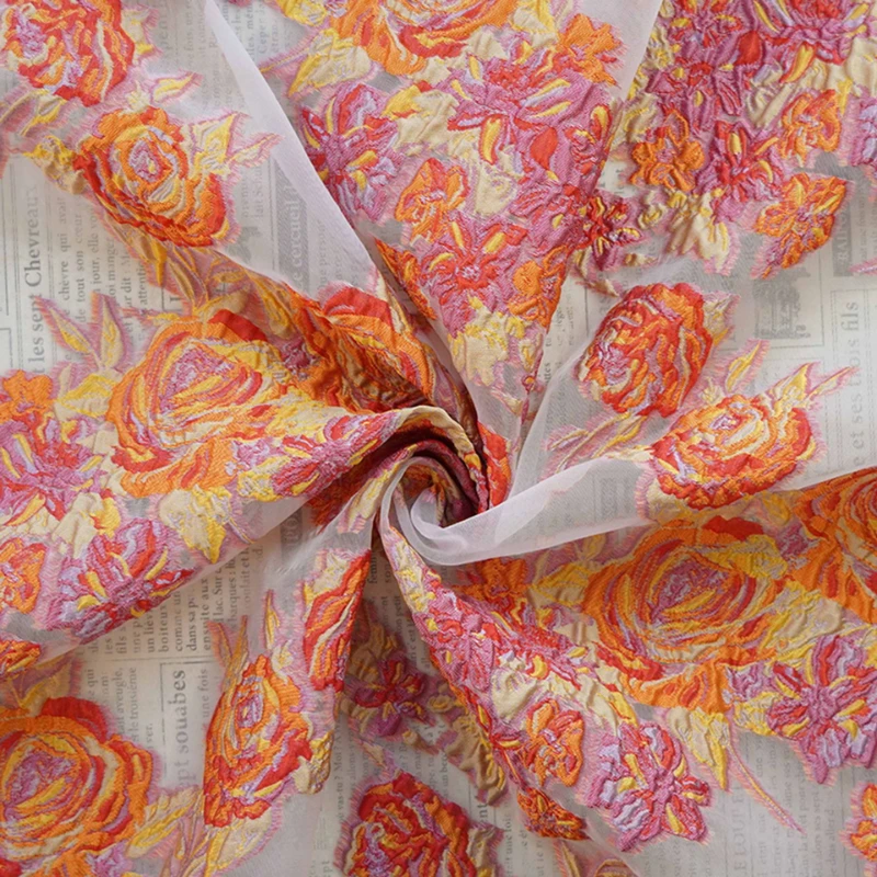 Tela Jacquard Floral 3D, Mater - Summer Clothing Material reseña y precio