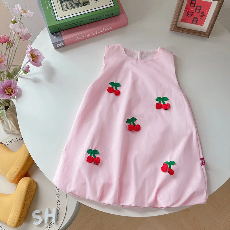 

Новая летняя одежда для маленьких девочек, детское модное милое платье без рукавов, одежда для младенцев, повседневный костюм для малышей, детская спортивная одежда