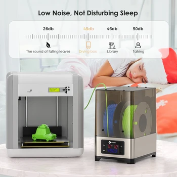 FIXDRY 2 bobine stampante 3D filamento Dryer Box 3Kg filamento storage disidratatore 360 ° riscaldamento ad aria calda temperatura regolabile 45 ℃-70