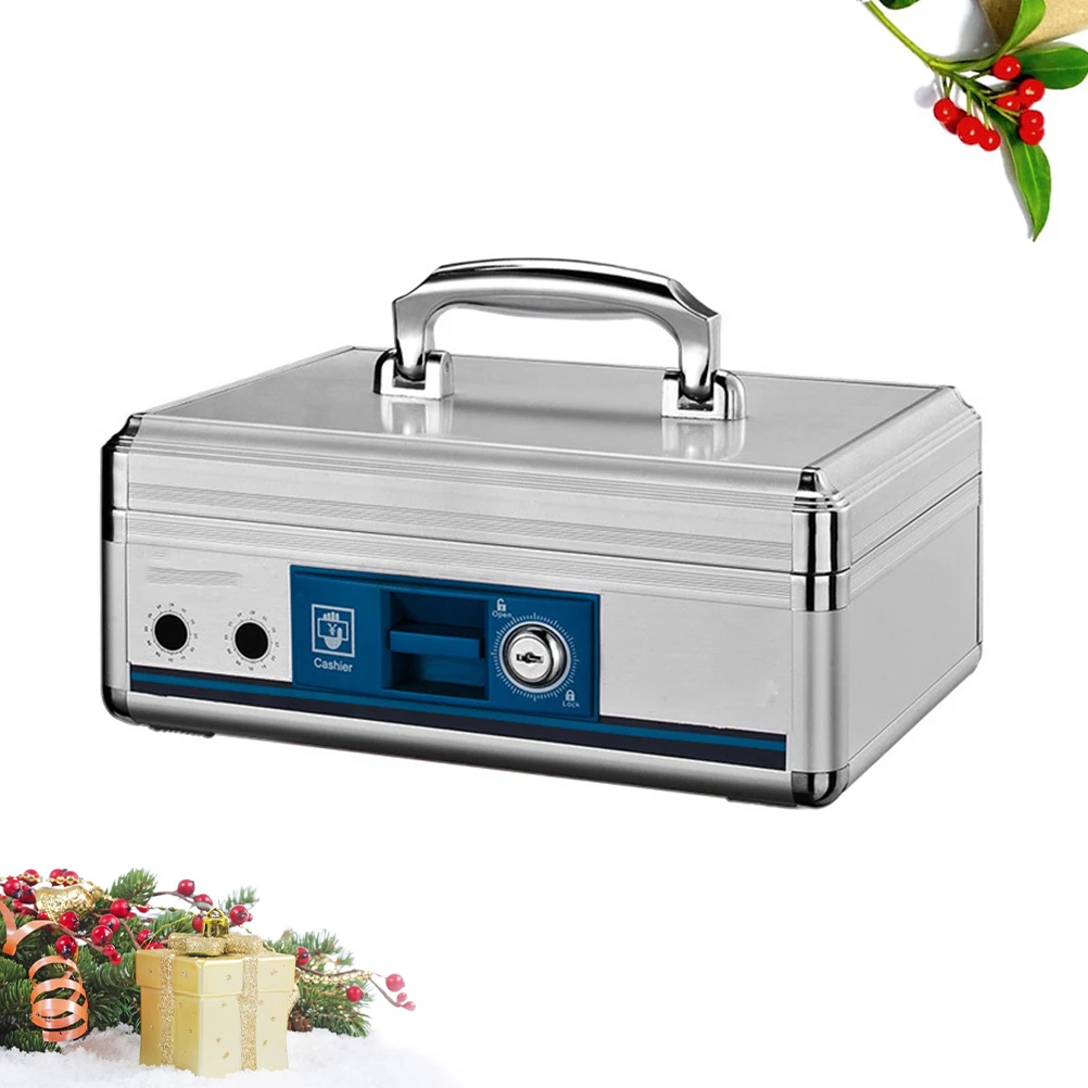 Portable Locking Money Storage Cash Case Double Security For Home Office Retail Handle Cash Box Money Box B298