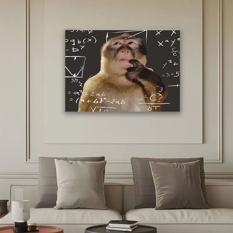 Giant Chalkboard Tapestry Art Funny Monkey Math Equations Science Decor Classroom Wall Hanging 150x300cm Academic Gift