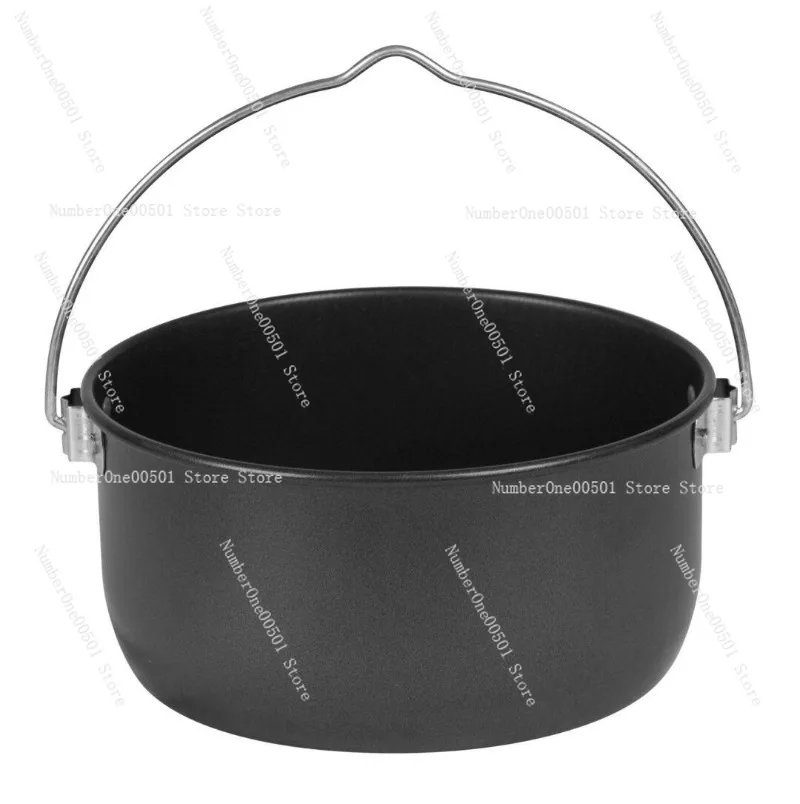 Aluminum Pot Ultra Light Outdoor Camping Portable Picnic Cooking Soup Pot Black 2.5L Hanging Pot