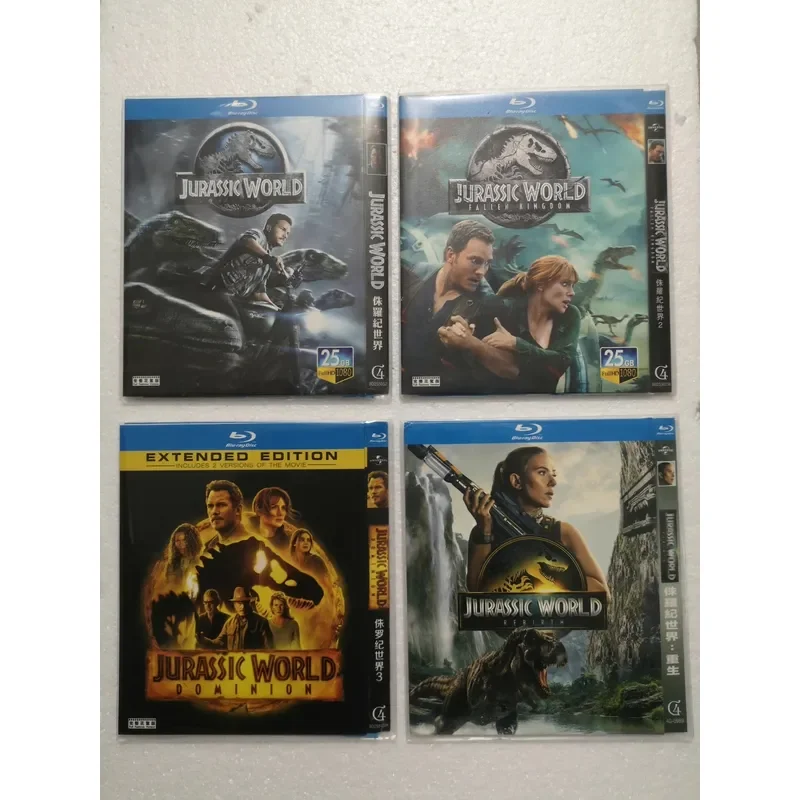 Jurassic World 1-4 Blu-ray BD Disc New Simple Packaging Clear Image Quality Sound Effect
