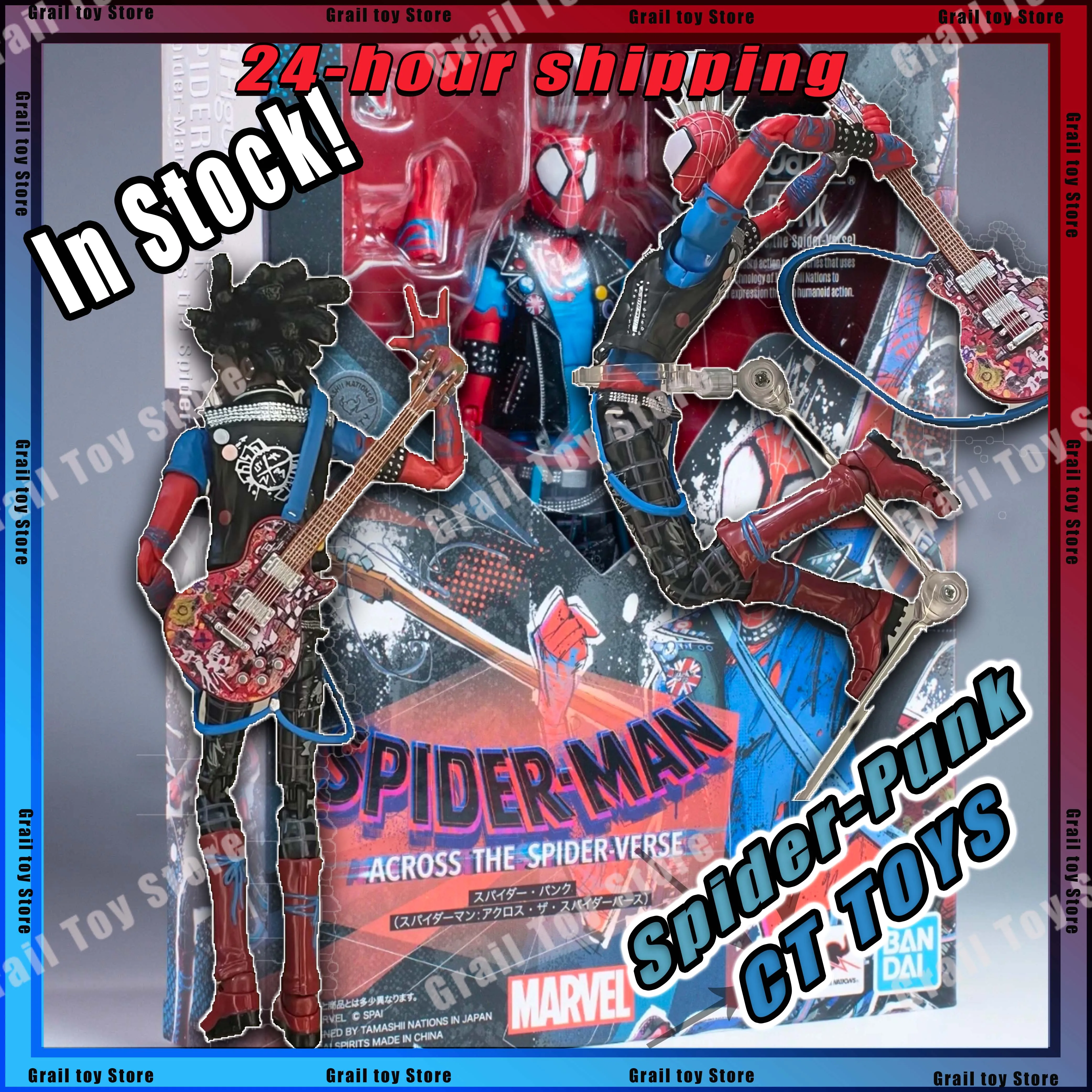 

В наличии Ct Toys Фигурка Человека-паука Человек-панк Человек-паук через вселенные паука Shf Аниме Фигурка Пользовательские подарки Игрушки