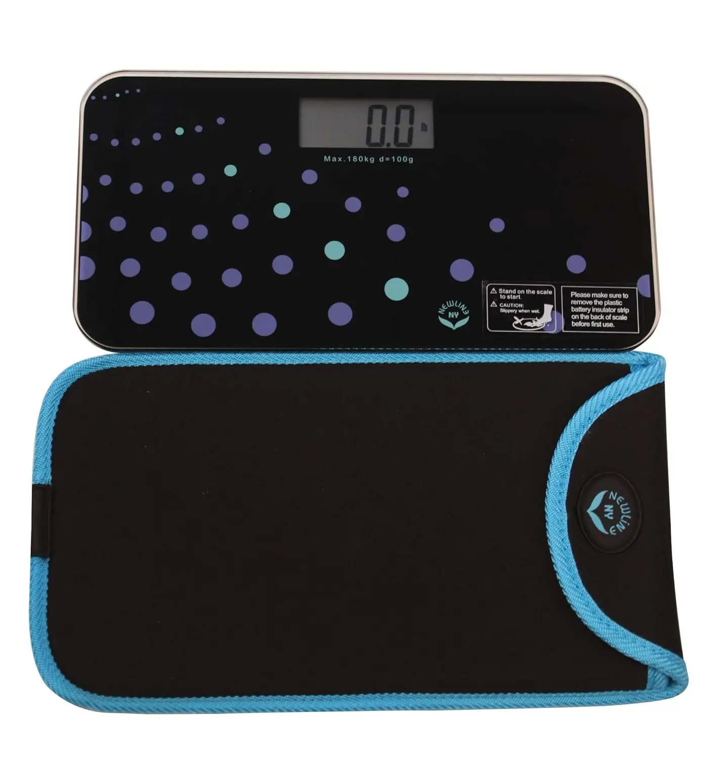 

NewlineNY Trendy Wave Mini Bathroom Scale Travel Slip Case, SBB0721M NYTW NY MSS101 BBL