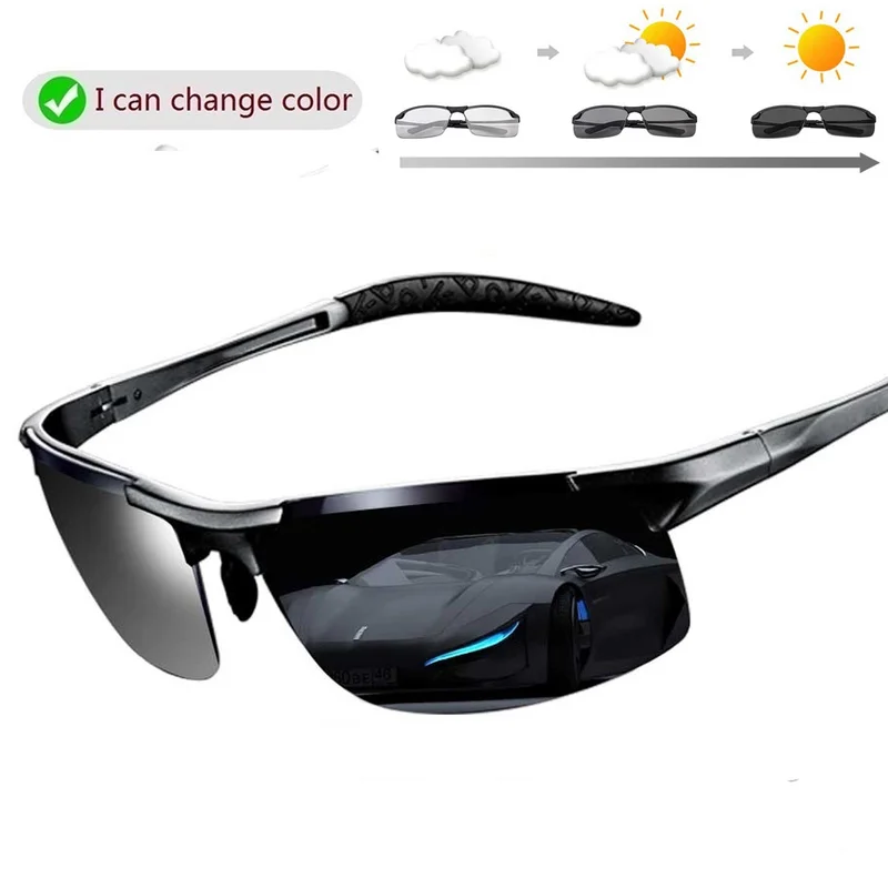 Men Polarized Photochromic Sunglasses Driving Chameleon Glasses Woman Change Color Sun Glasses Day Night Vision Driver\'s Eyewear