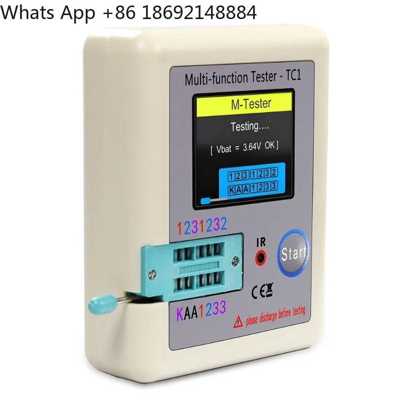 Color screen graphic display of multi-function transistor tester