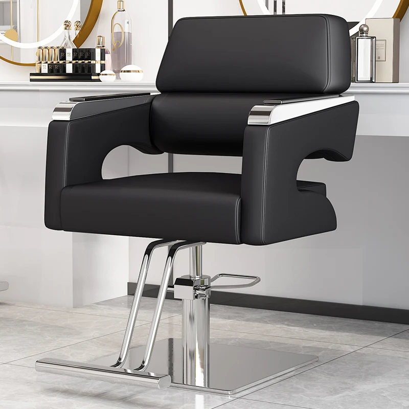 Luxury Swivel Barber Chair Modern Foot Rest Comfortable Professional Beauty Chair Men Sillon De Barberia Salon Furniture