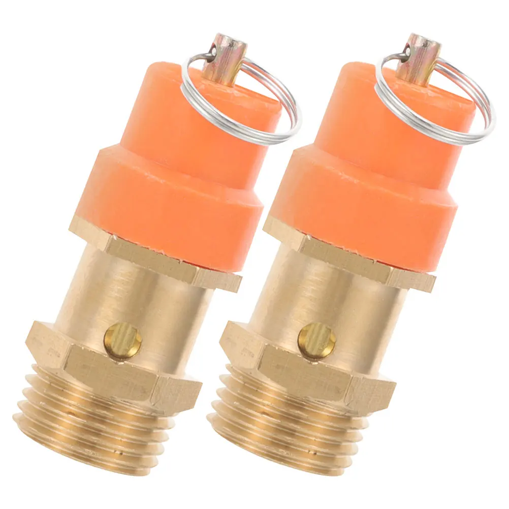 

2pcs Compressor Safety Spring Loaded Pressure Relief For Factory Workshops Construction Sites 1/2 Inch Thread Air Release