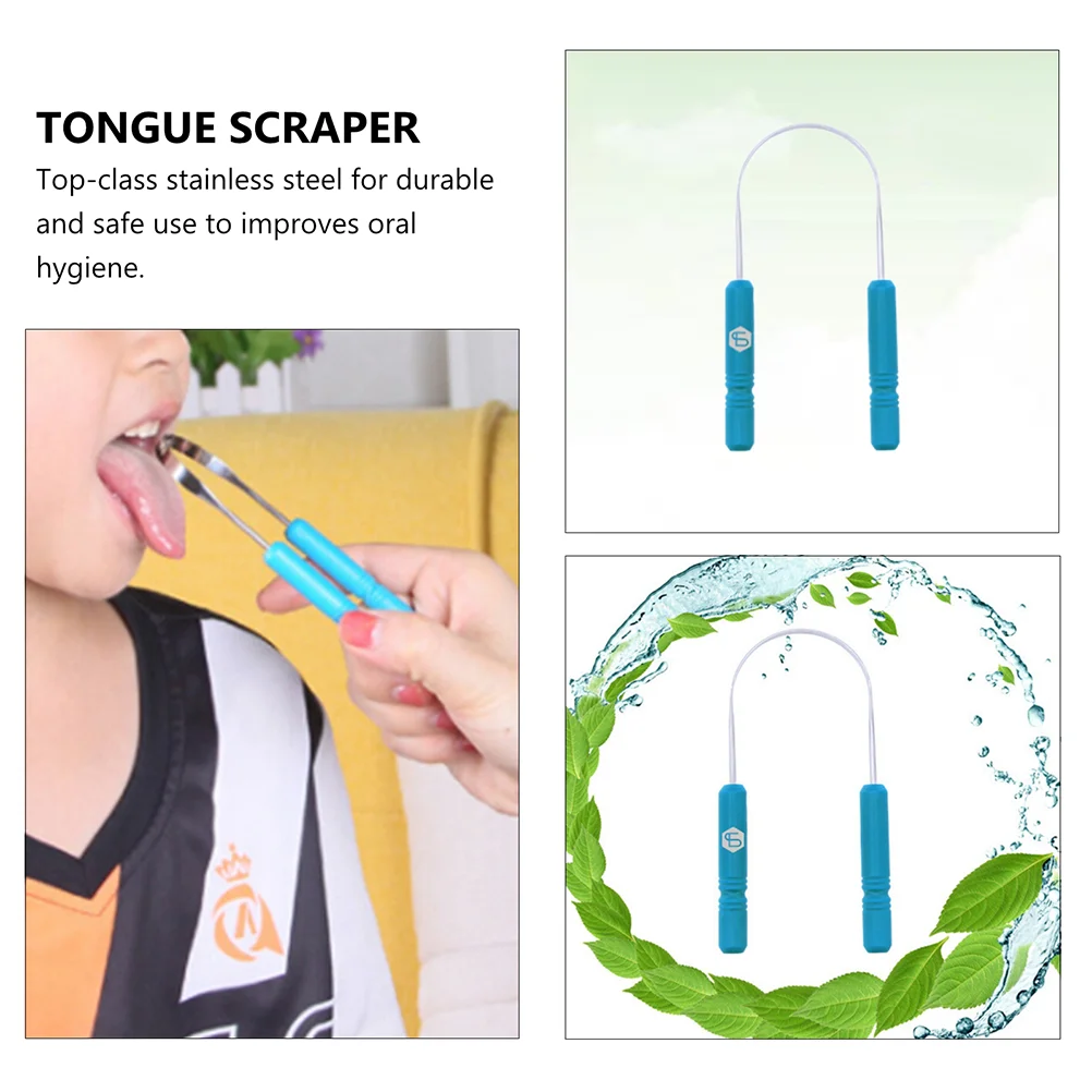 3 Pcs Tongue Scraper Portable Cleaner Stainless Steel Ergonomic Handle Scraping Tool Abs Set Adjustable