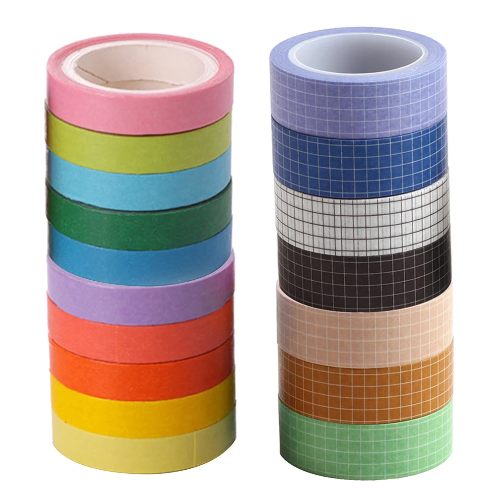 

17pcs Decorative Washi Set Masking Tapes For Scrapbook Craft Planner Calendar Gift Wrapping Durable Eco-Friendly Adhesive Tapes