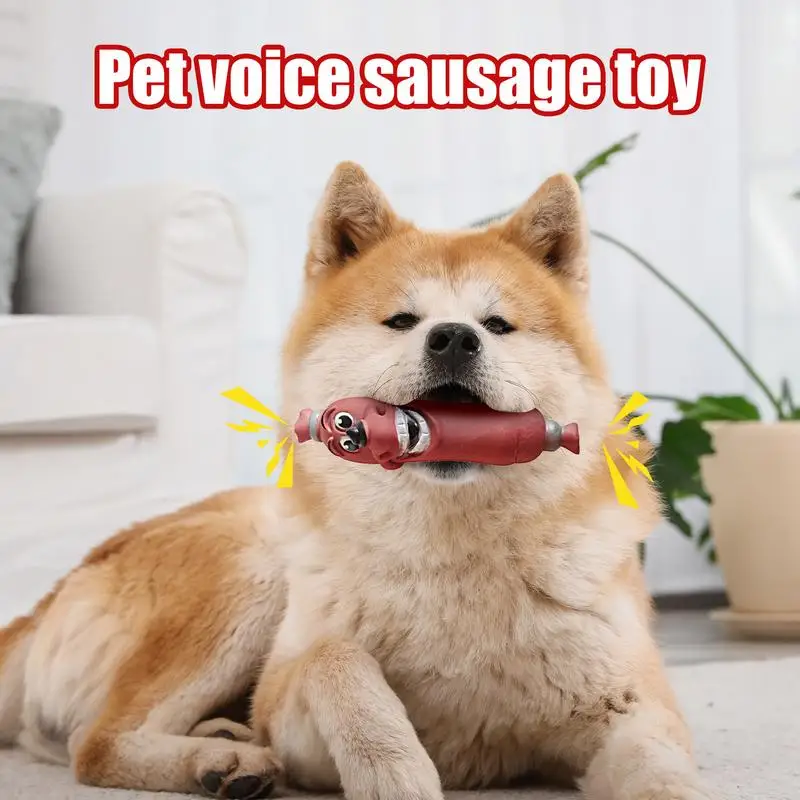 Dog Chew Squeaky Toys Teeth Cleaning And Training Sausage Toy Tough Interactive Dog Toys Teeth Stick Pet Teething Toys For Small