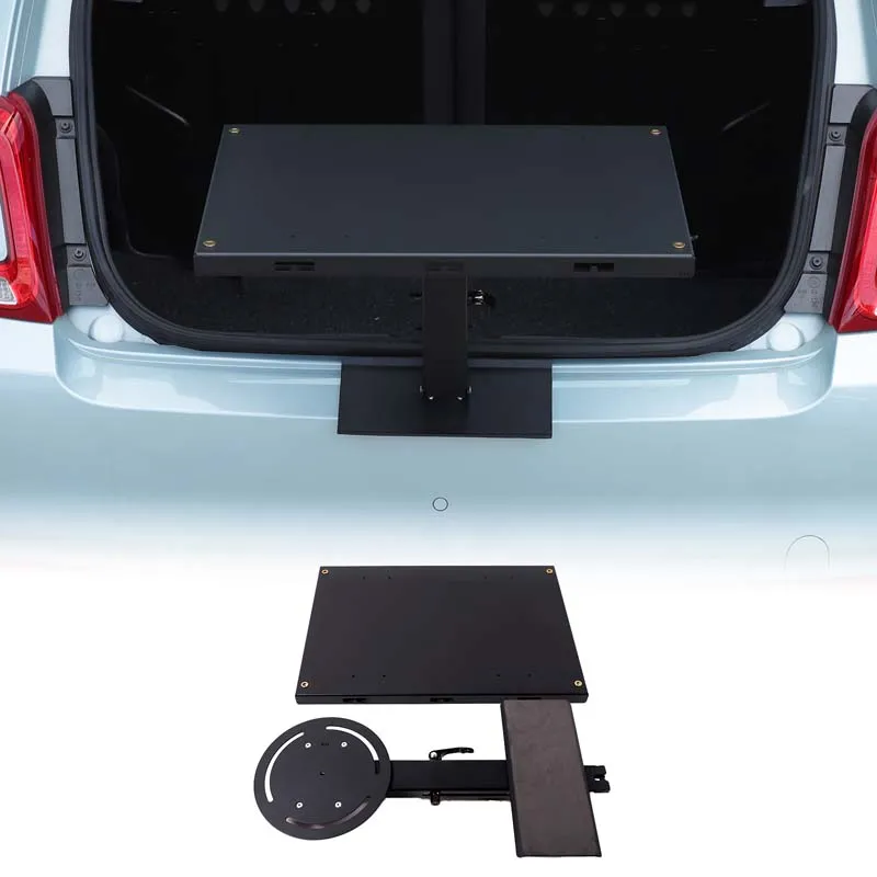 

1Pcs carbon steel black For Fiat 500 2016+ car tailgate lock extension small table plate car interior modification accessories