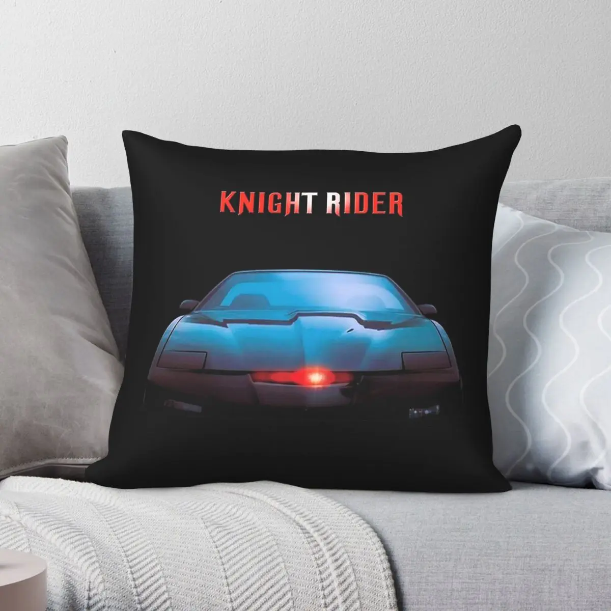 Knight Rider Square Pillowcase Polyester Linen Velvet Printed Zip Decor Pillow Case Bed Cushion Cover