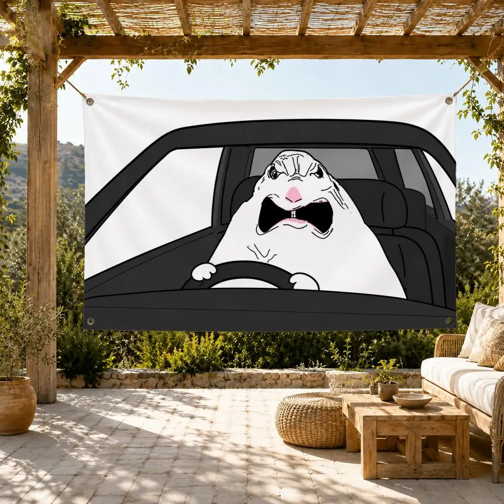 Hamster Meme Flags wall hanging flag,indoor outdoor flag,patio yard decor,home wall art decor