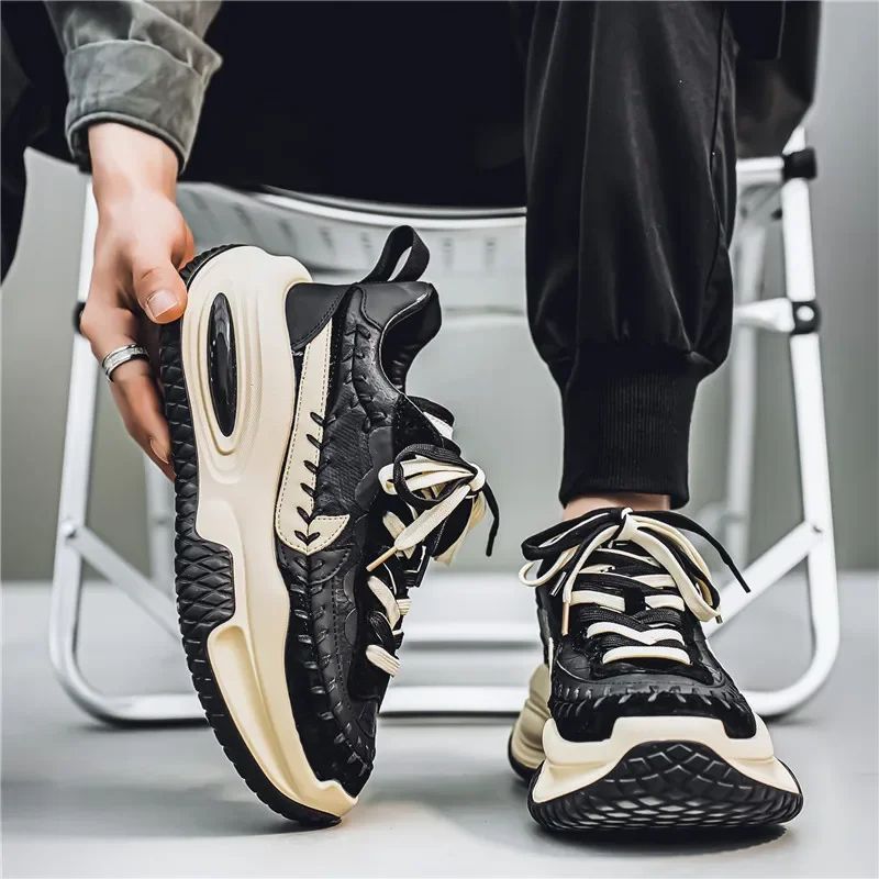 Men\'s Sneakers Thick Bottom Casual Sneaker Shoes for Men Wear-resistant Apring and Autumn Soft and Comfortable Fashion Non-Slip