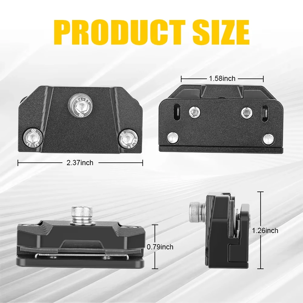 2PCS Ditch Light Mounting edge Bracket Aluminum Hood Hinge Pillar Pod Fog Light Brackets Clamp for Car Truck Off-Road